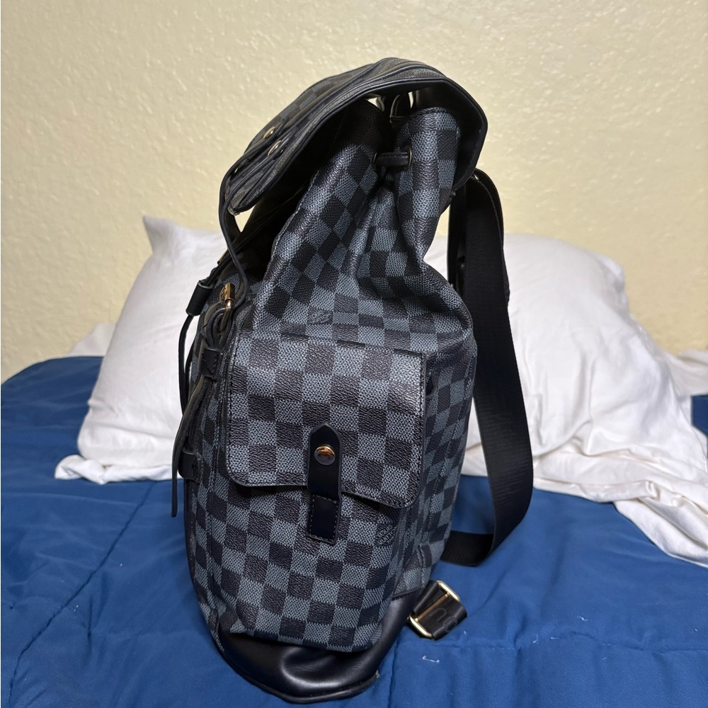 Louis Vuitton Black and Gray Checkered Backpack - Picture 2 of 3